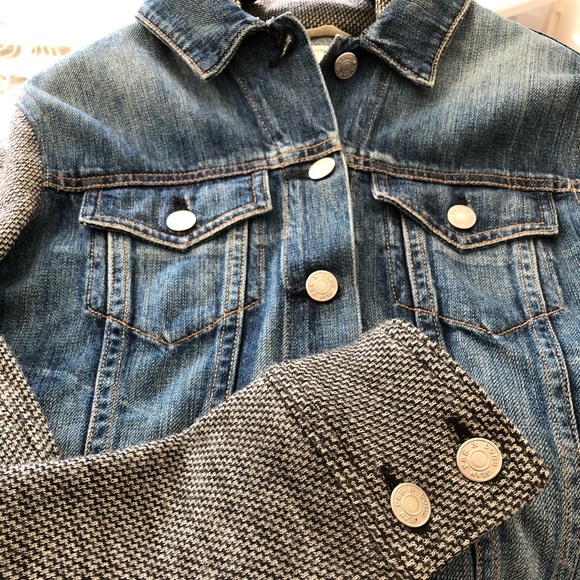 Rag and Bone denim jacket with knit hood & sleeves - Picture 3 of 3